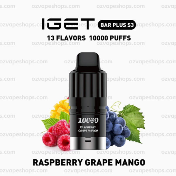 IGET Bar Plus S3 Pod - Raspberry Grape Mango