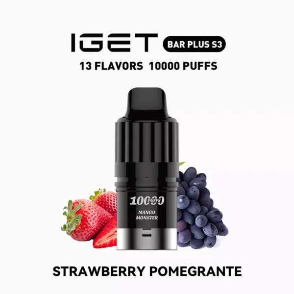 IGET Bar Plus S3 Pod - Strawberry Pomegranate